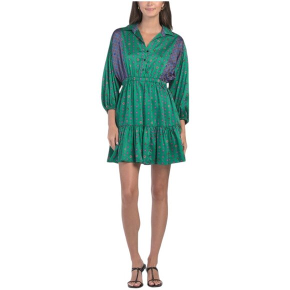 SANDRO Printed Mini Shirt Dress - Picture 1 of 4